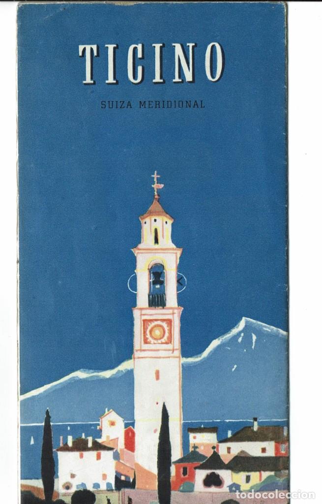 Tourismusbrosch&uuml;ren: Ticino / Suiza meridional / Antiguo folleto turistico con mapa