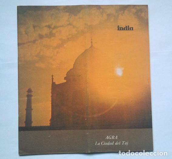 Folhetos de turismo: Agra, ciudad del Taj. India, 1970. Folleto en castellano