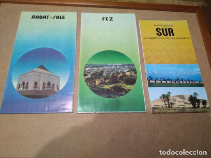 Tourismusbrosch&uuml;ren: Lote 867. 3 Planos-gu&iacute;a de Marruecos (Marruecos Sur, Fez, y Rabat Sale)