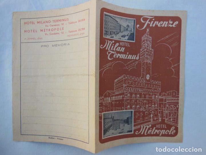 Folhetos de turismo: ANTIGUO FOLLETO - OLD LEAFLET HOTEL MILAN TERMINUS Y HOTEL METROPOLE FIRENZE