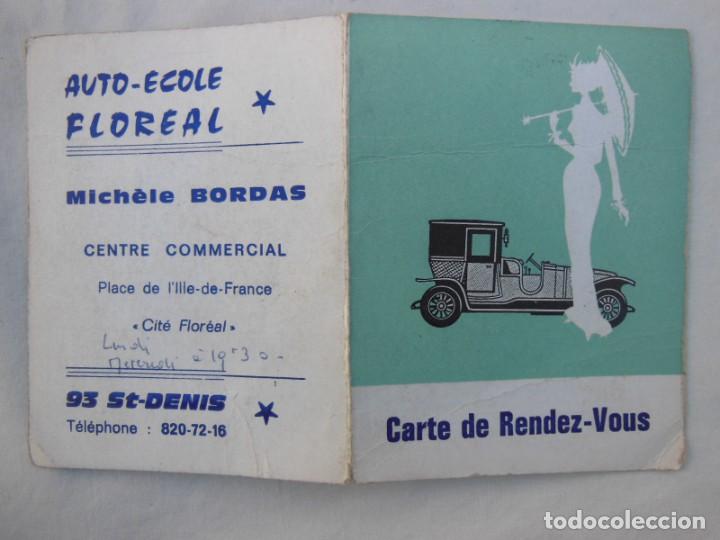 Folhetos de turismo: ANTIQUE CARTE DE RENDEZ VOUS AUTO - ECOLE FLOREAL MICHELE BORDAS