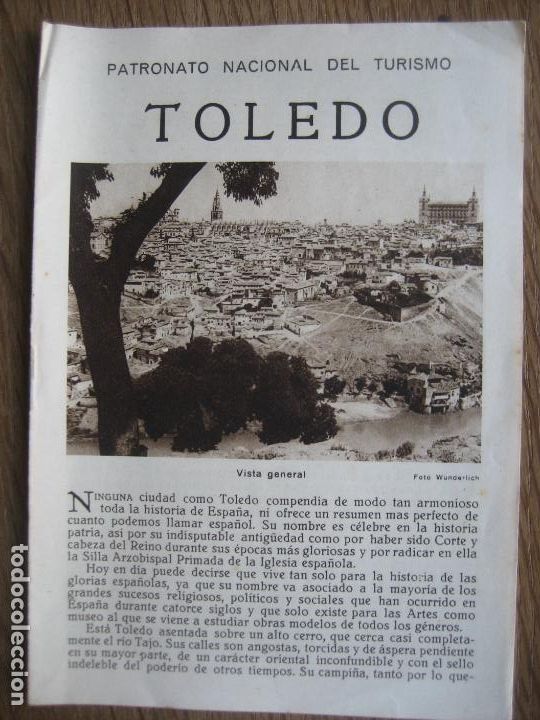Tourismusbrosch&uuml;ren: Toledo. Patronato Nacional de Turismo. A&ntilde;os 30.