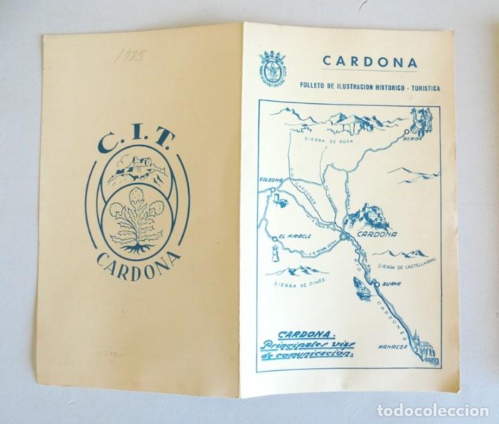 Tourismusbrosch&uuml;ren: D&iacute;ptic Cardona, folleto de ilustraci&oacute;n hist&oacute;rico tur&iacute;stica 1973 Jordi Cardona C.I.T.