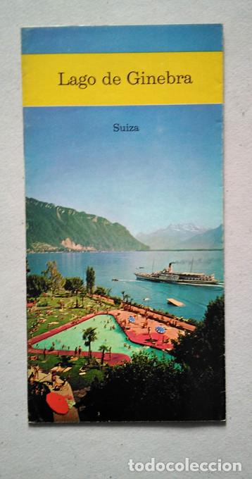 Folletos de turismo: Lago de Ginebra, Suiza. 1970. Texto en espa&ntilde;ol