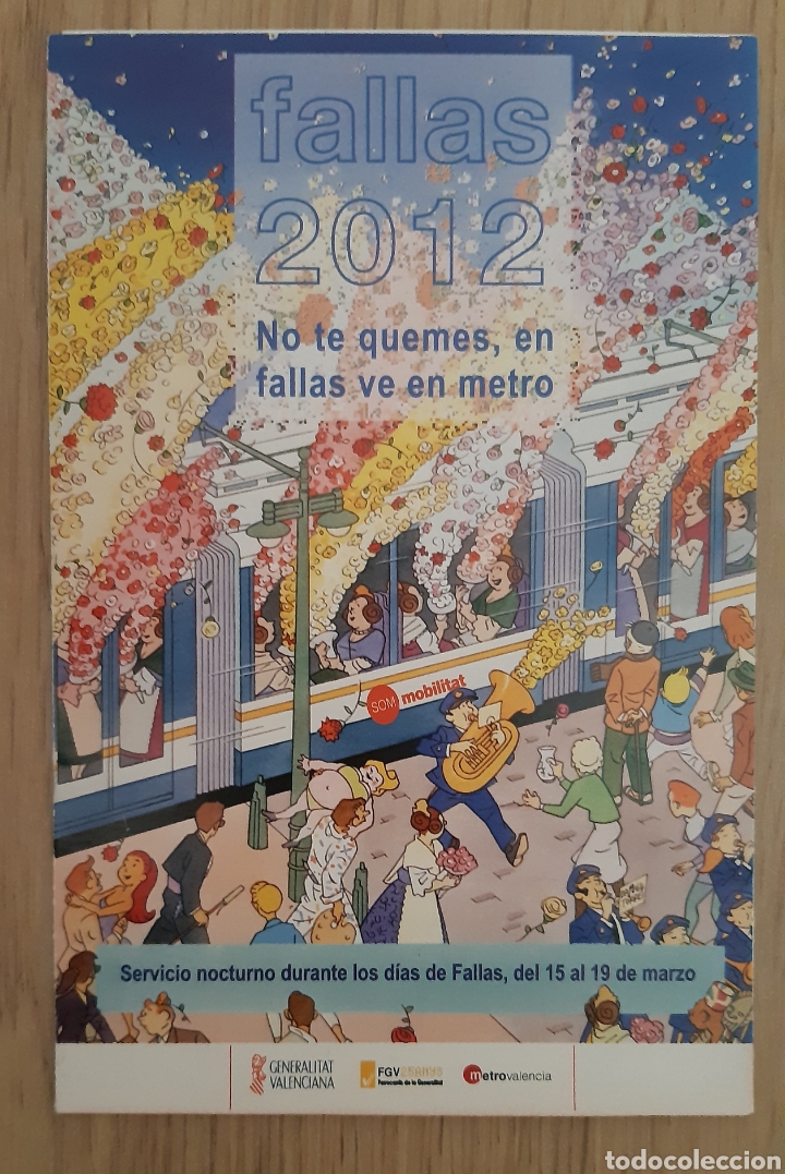 Folhetos de turismo: Plano Gu&iacute;a Fallas 2012 - Metro Valencia