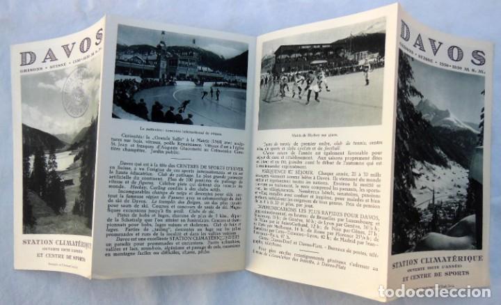 Folletos de turismo: ANTIGUO FOLLETO / OLD LEAFLET: DAVOS STATION CLIMAT&Eacute;RIQUE ET CENTRE DE SPORTS GRISONS SUISSE