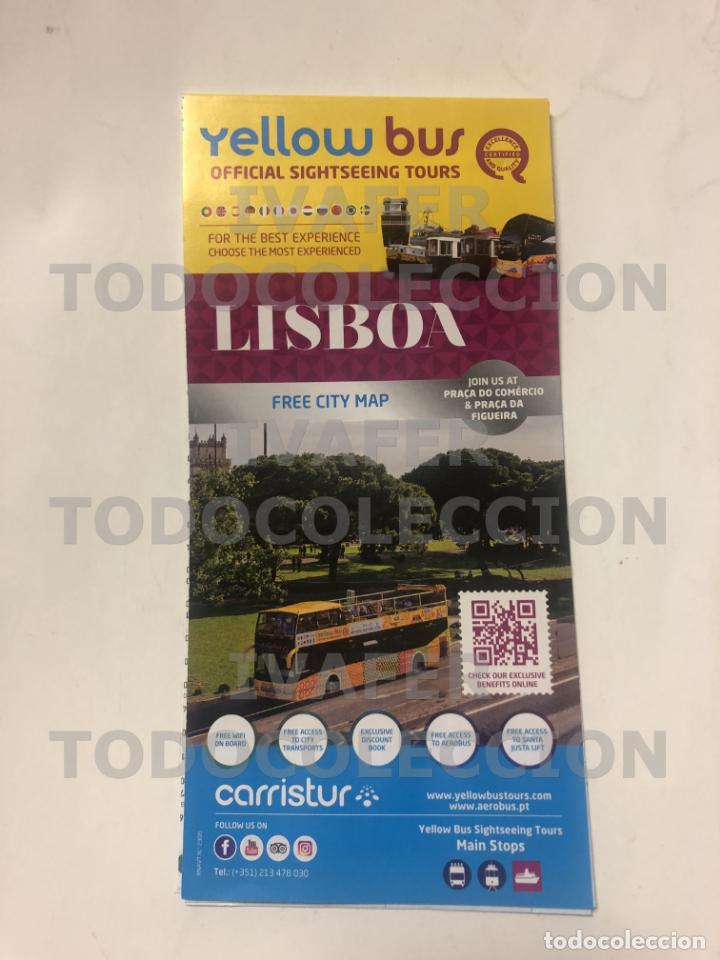 Folhetos de turismo: FOLLETO MAPA LISBOA, 2020, CENTRO AMPLIADO, INFORMACION HOTELES Y ATRACCIONES, INGLES Y PORTUGUES