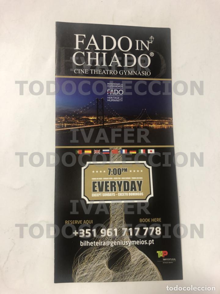 Folhetos de turismo: FOLLETO FADO EN CHIADO, LISBOA, ESPECTACULO TURISTICO, EN VARIOS IDIOMAS