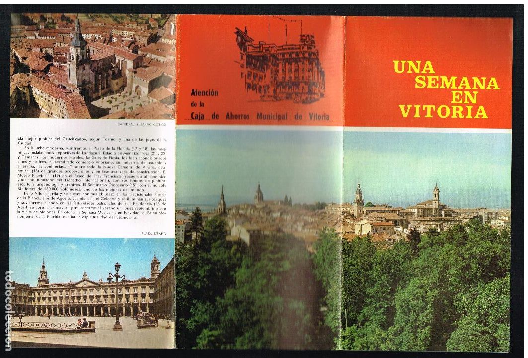 Tourismusbrosch&uuml;ren: ANTIGUO FOLLETO - UNA SEMANA EN VITORIA - CAJA DE AHORROS MUNICIPAL DE VITORIA