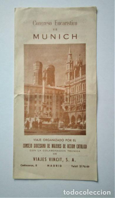 Tourismusbrosch&uuml;ren: Congreso Eucar&iacute;stico M&uacute;nich 1960. Viaje Consejo Diocesano de Mujeres de Acci&oacute;n Cat&oacute;lica