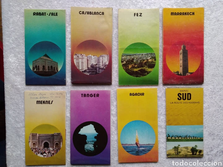Folhetos de turismo: LOTE DE 8 MAPAS DESPLEGABLES Y TUR&Iacute;STICOS CIUDADES MARRUECOS 1980s EN ESPA&Ntilde;OL