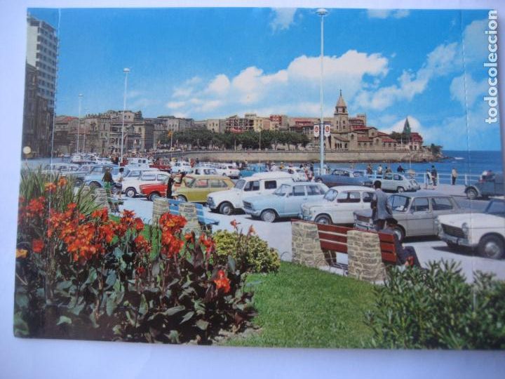 Tourismusbrosch&uuml;ren: Gijon. 1971. Folleto turistico formato postal.