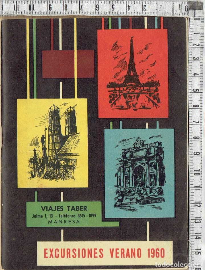 Travel Brochures: FOLLETO PROMOCION ESCURSIONES DE VERANO VIAJES TABER JAIME I MANRESA - 1960.