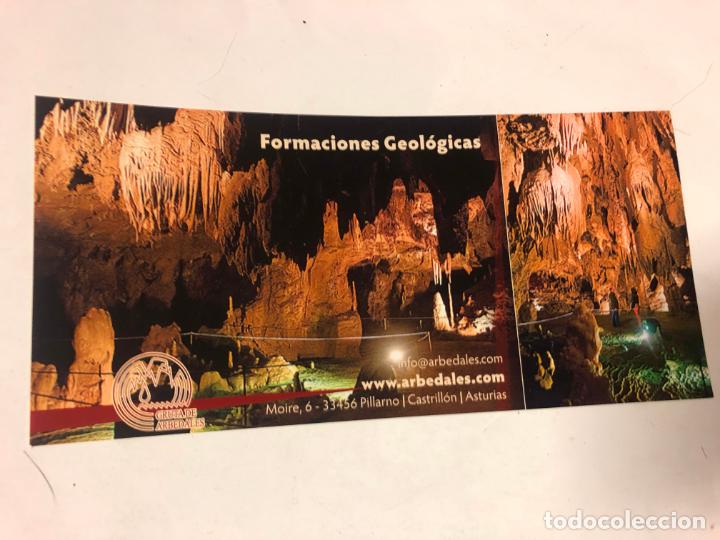 Folhetos de turismo: HOJA FOLLETO CUEVO DE ARBEDALES, ASTURIAS