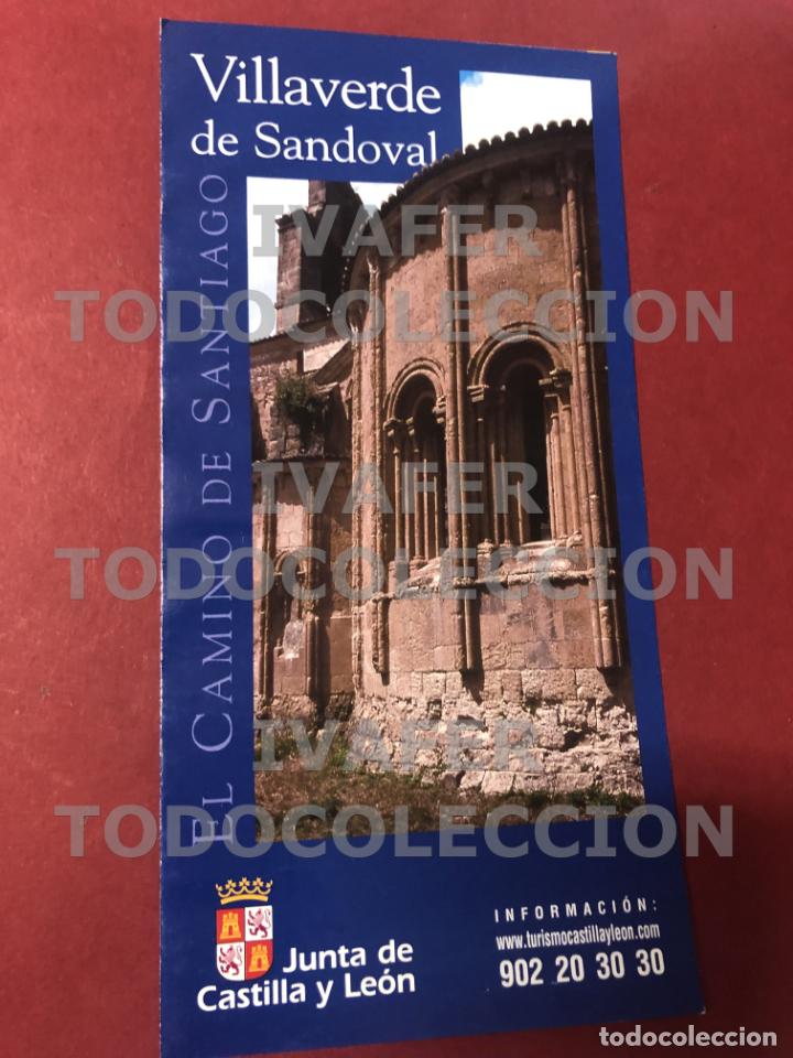 Brochures de tourisme: FOLLETO DIPTICO VILLAVERDE DE SANDOVAL, DE LA SERIE EL CAMINO DE SANTIAGO EN CASTILLA Y LEON