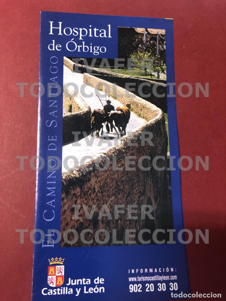 Travel Brochures: FOLLETO DIPTICO HOSPITAL DE ORBIGO, DE LA SERIE EL CAMINO DE SANTIAGO EN CASTILLA Y LEON