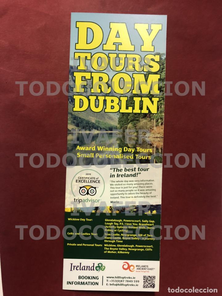 Folhetos de turismo: FOLLETO TURISMO TOURS DE UN DIA DESDE DUBLIN, EN INGLES, DIPTICO FORMATO LARGO