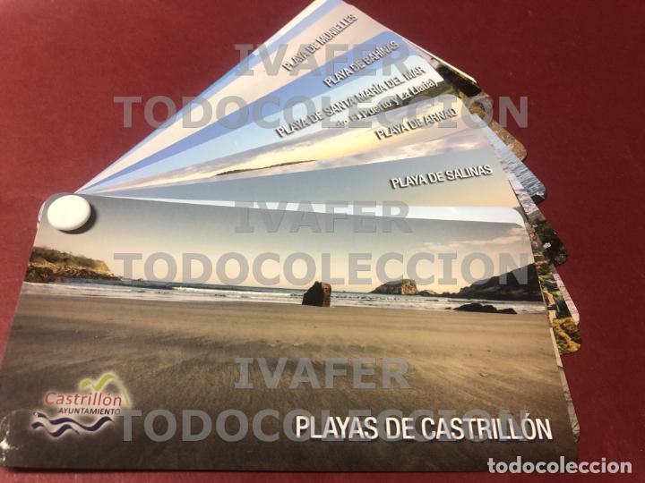 Folhetos de turismo: FOLLETO TURISMO PLAYAS DE CASTRILLON, TIPO TARJETA, CARTON DURO BRILLANTE, DESPLEGABLE