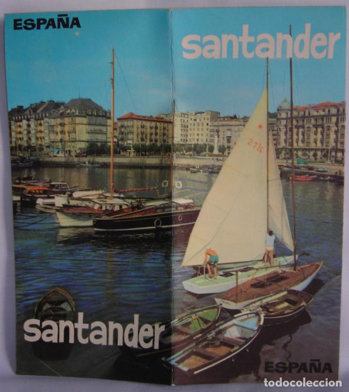 Tourismusbrosch&uuml;ren: Santander folleto turismo con plano historia fiestas monumentos Subsecretar&iacute;a Turismo TG Art a&ntilde;os 60