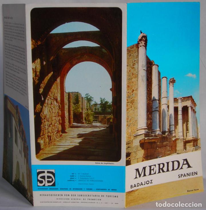 Travel Brochures: M&eacute;rida Badajoz folleto tur&iacute;stico monumentos historia Subsecretar&iacute;a Turismo a&ntilde;os 60