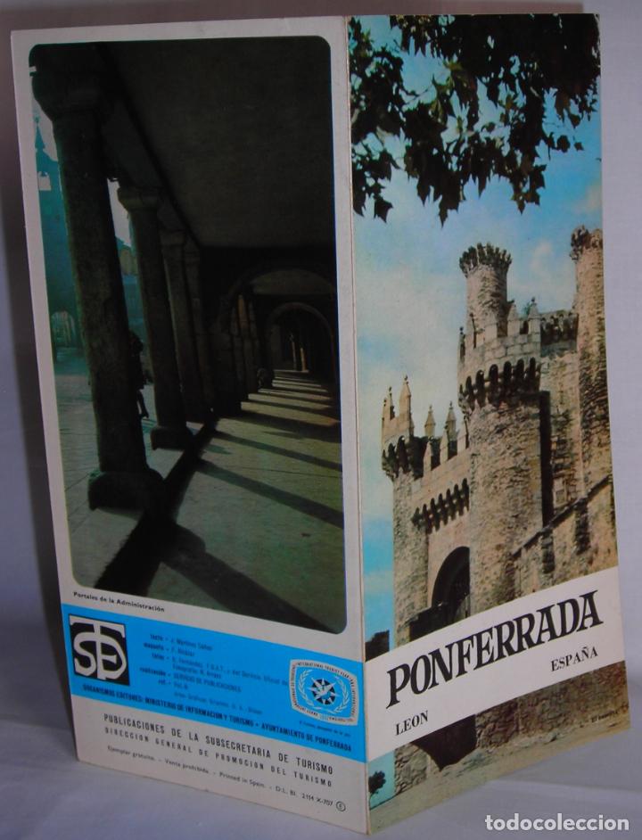 Travel Brochures: Ponferrada Le&oacute;n folleto tur&iacute;stico monumentos historia Subsecretar&iacute;a Turismo a&ntilde;os 60