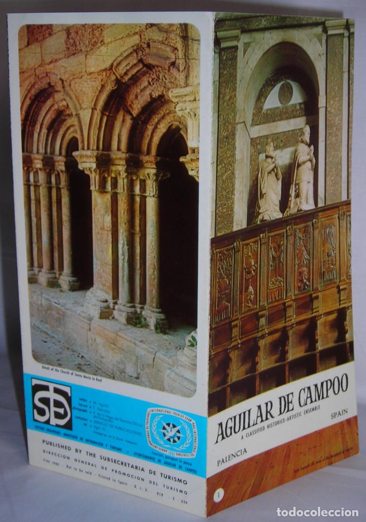 Tourismusbrosch&uuml;ren: Aguilar de Campoo Palencia folleto tur&iacute;stico monumentos historia Subsecretar&iacute;a Turismo a&ntilde;os 60