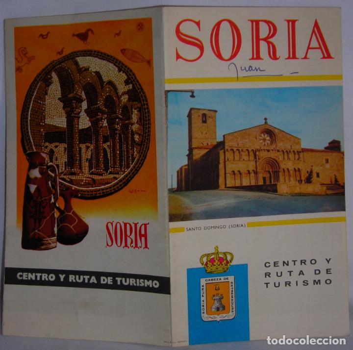 Folletos de turismo: Soria folleto turismo con mapa itinerarios excursiones por la provincia Seix y Barral a&ntilde;os 50