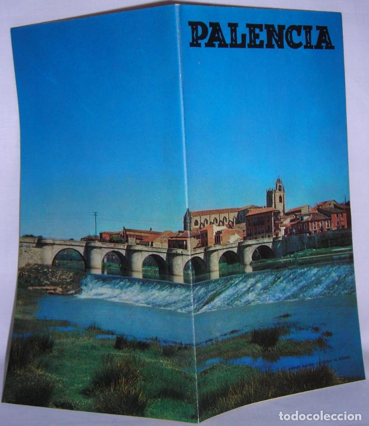 Travel Brochures: Palencia folleto turismo con plano historia fiestas monumentos Junta Provincial Caja Ahorros 1963