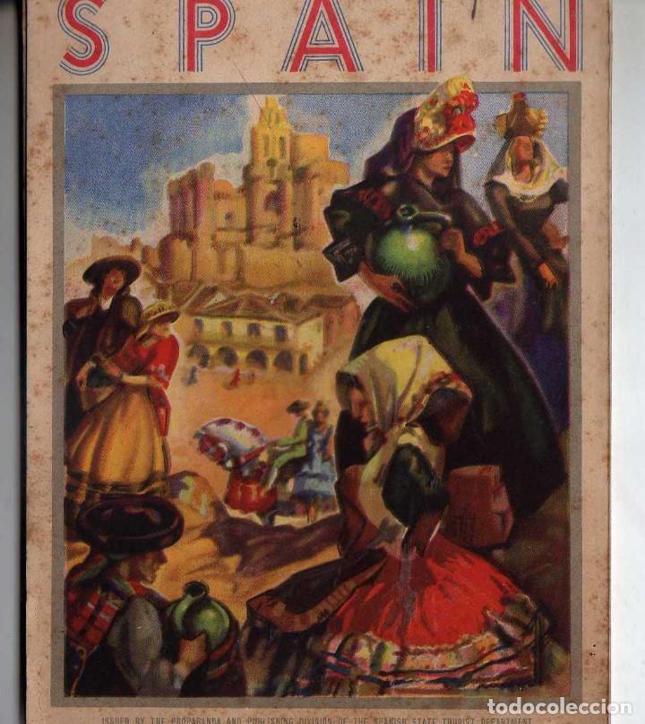 Travel Brochures: SPAIN GUIA TURISTICA EN INGLES &iquest; A&Ntilde;OS 50 ? DESPLEGABLE EN SEIS PARTES FORMATO POSTAL