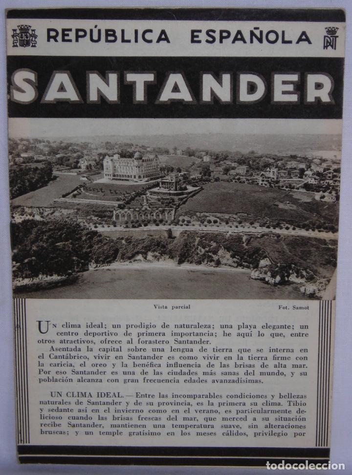 Tourismusbrosch&uuml;ren: Santander Patronato Nacional del Turismo Rep&uacute;blica Espa&ntilde;ola plano fotos arte historia
