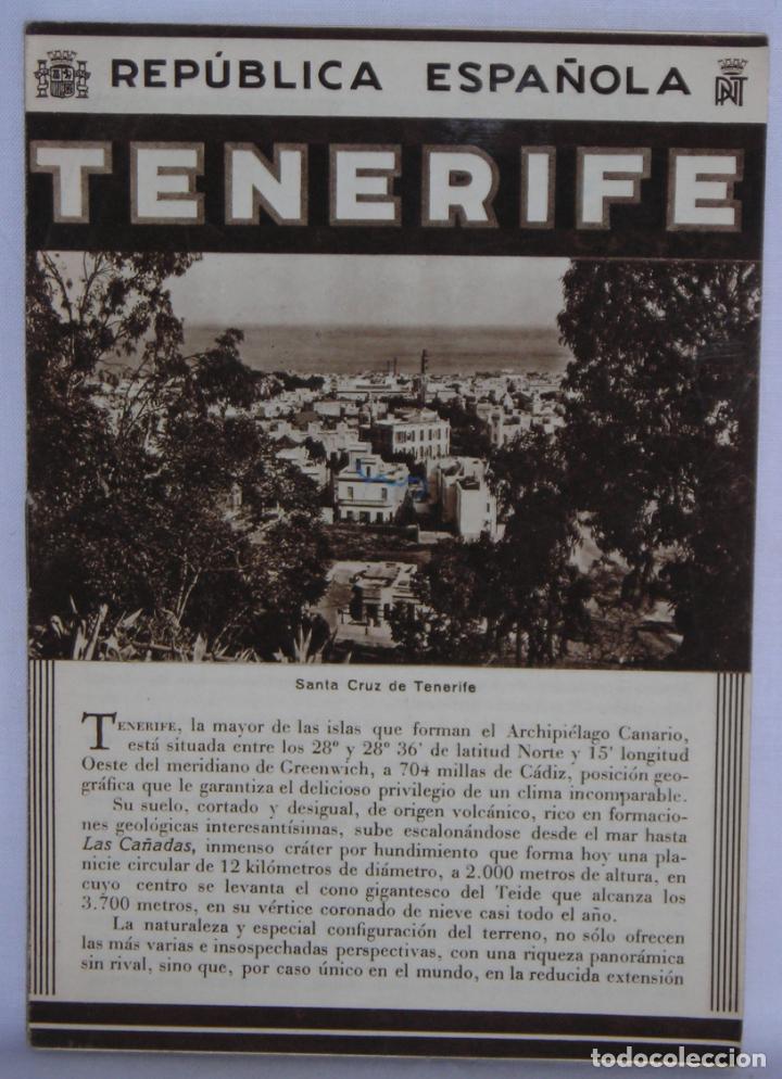 Travel Brochures: Tenerife Santa Cruz Patronato Nacional del Turismo Rep&uacute;blica Espa&ntilde;ola plano fotos arte historia