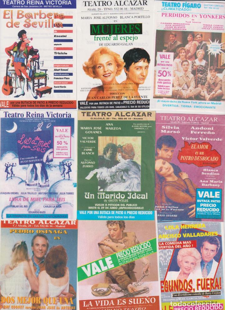 Folletos de turismo: Lote de 9 Vales descuento y Publicidad de Teatros madrile&ntilde;os
