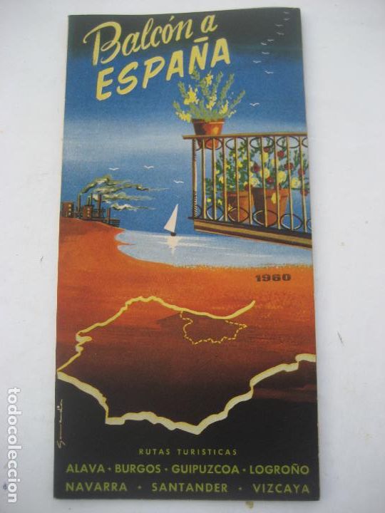 Folletos de turismo: Balcon de Espa&ntilde;a. 1960. Rutas Alava, Burgos, Guipuzcoa, Logro&ntilde;o, Navarra, Santander, Vizcaya.