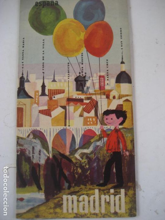 Travel Brochures: Madrid. Bonito plano turistico. 50 x 49 cm.