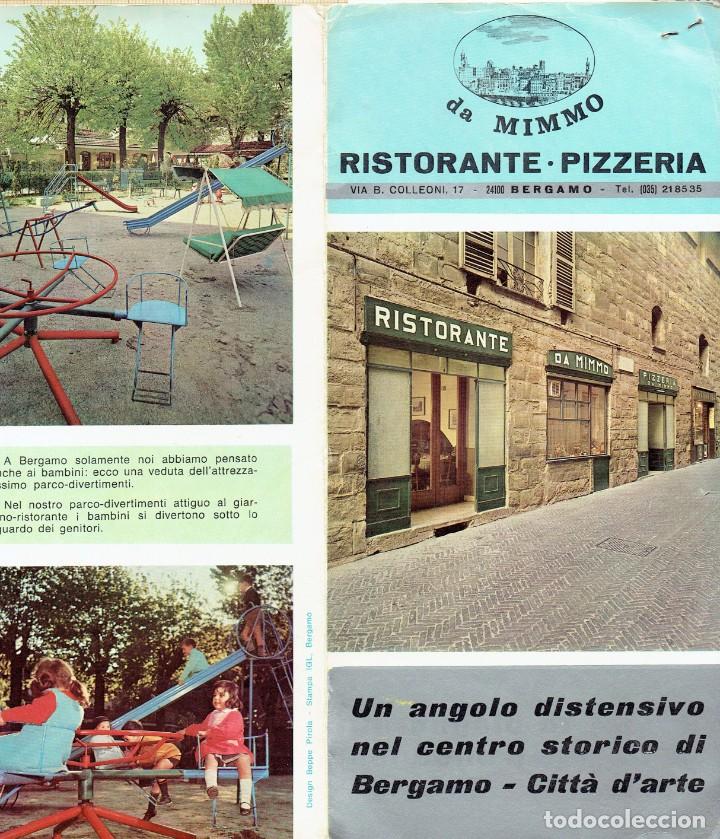 Folhetos de turismo: FOLLETO TURISTICO da MIMMO RISTORANTE PIZZERIA BERGAMO.