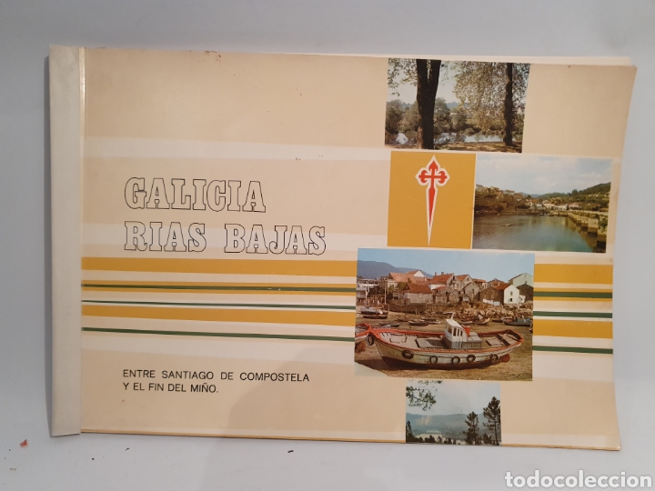 Tourismusbrosch&uuml;ren: RIAS BAJAS. ENTRE SANTIAGO DE COMPOSTELA Y EL FIN DEL MI&Ntilde;O. FOLLETO TURISTICO A&Ntilde;OS 70.