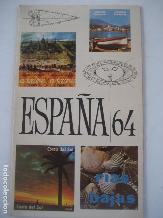 Folletos de turismo: Espa&ntilde;a 64. Desplegable a 8 hjojas de 47 x 40 cm.