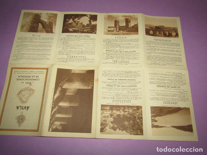 Folletos de turismo: Antiguo Mapa Desplegable de Comunicaciones de la Provincia de &Aacute;VILA del A&ntilde;o 1959