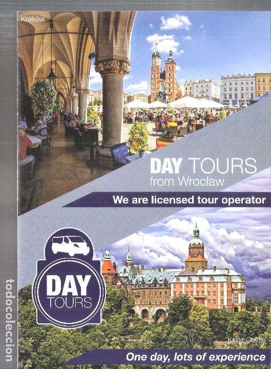 Folletos de turismo: Day Tours. Wroclaw. Polonia. Diptico Turismo.23x15 cm.