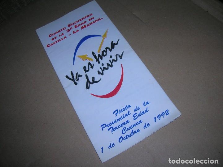 Tourismusbrosch&uuml;ren: Folleto 4&ordm; Encuentro de participaci&oacute;n de la tercera edad en Castilla-La Mancha. A&ntilde;o 1992.
