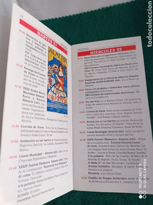 Folletos de turismo: ALMER&Iacute;A PROGRAMA OFICIAL DE FERIA 2001 - Foto 2