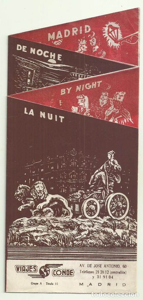 Travel Brochures: VIAJES CONDE. FOLLETO PUBLICITARIO TOUR MADRID DE NOCHE. CUEVAS DE LUIS CANDELAS.