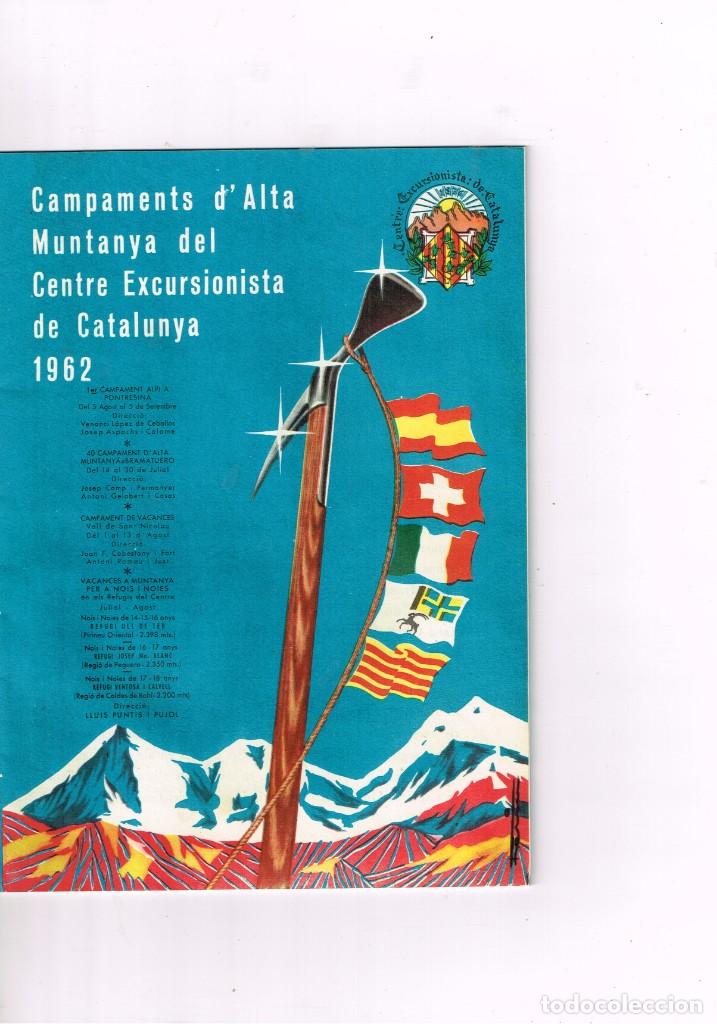 Travel Brochures: 1962 FULLET CAMPAMENTS D&acute;ALTA MUNTANYA DEL CENTRE EXCURSIONISTA DE CATALUNYA