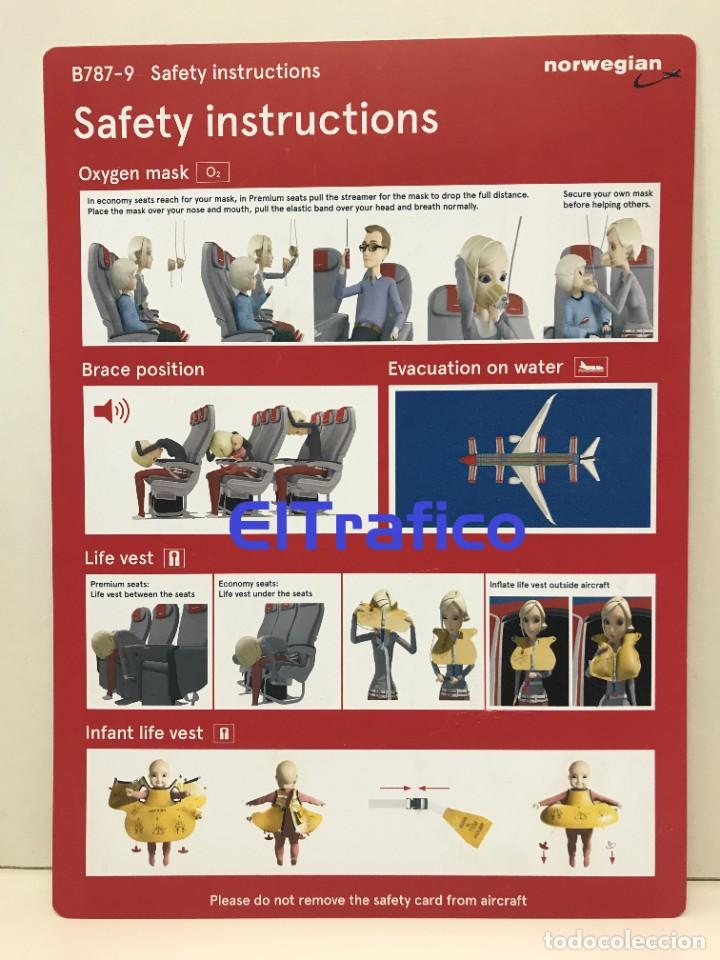 Tourismusbrosch&uuml;ren: FOR YOUR SAFETY NORWEGIAN BOEING 787-9 PARA SU SEGURIDAD (1)
