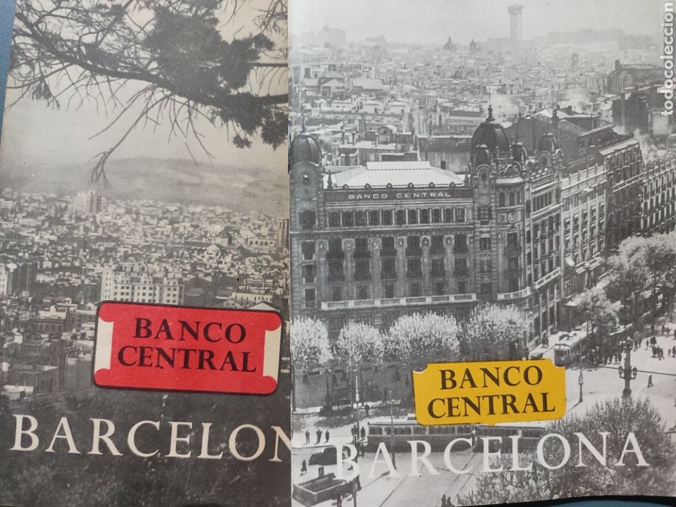 Folletos de turismo: Gu&iacute;a y Mapa de Barcelona a&ntilde;os 50.Publicidad Banco central
