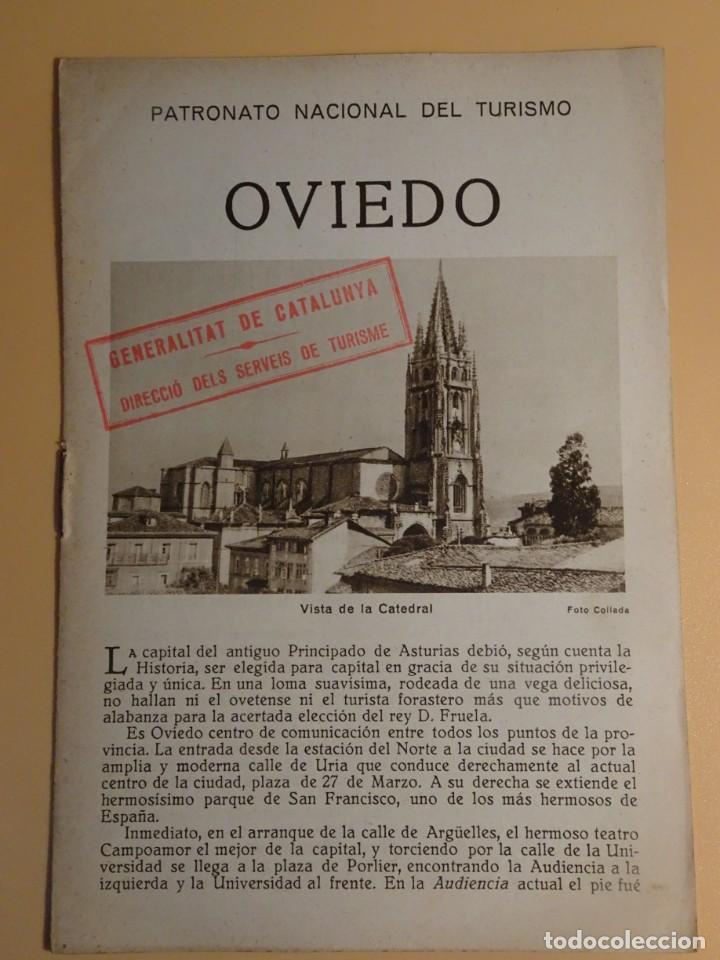 Folhetos de turismo: OVIEDO, FOLLETO DE LA REP&Uacute;BLICA ESPA&Ntilde;OLA, PATRONATO NACIONAL DEL TURISMO, VER FOTOS