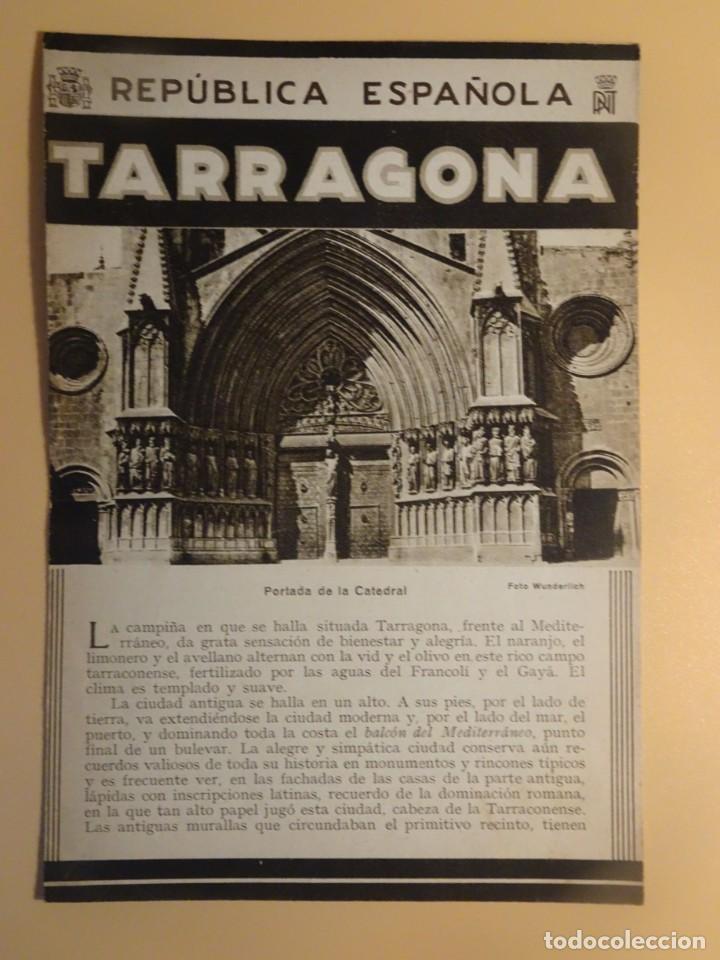 Folhetos de turismo: TARRAGONA, FOLLETO DE LA REP&Uacute;BLICA ESPA&Ntilde;OLA, PATRONATO NACIONAL DEL TURISMO, VER FOTOS