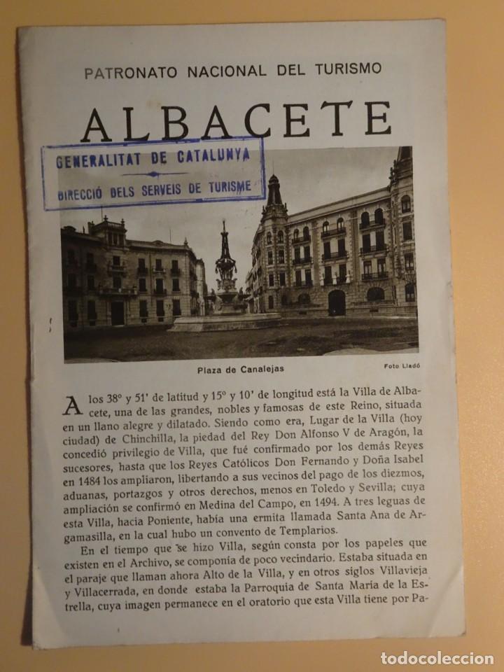Tourismusbrosch&uuml;ren: ALBACETE, FOLLETO DE LA REP&Uacute;BLICA ESPA&Ntilde;OLA, PATRONATO NACIONAL DEL TURISMO, VER FOTOS