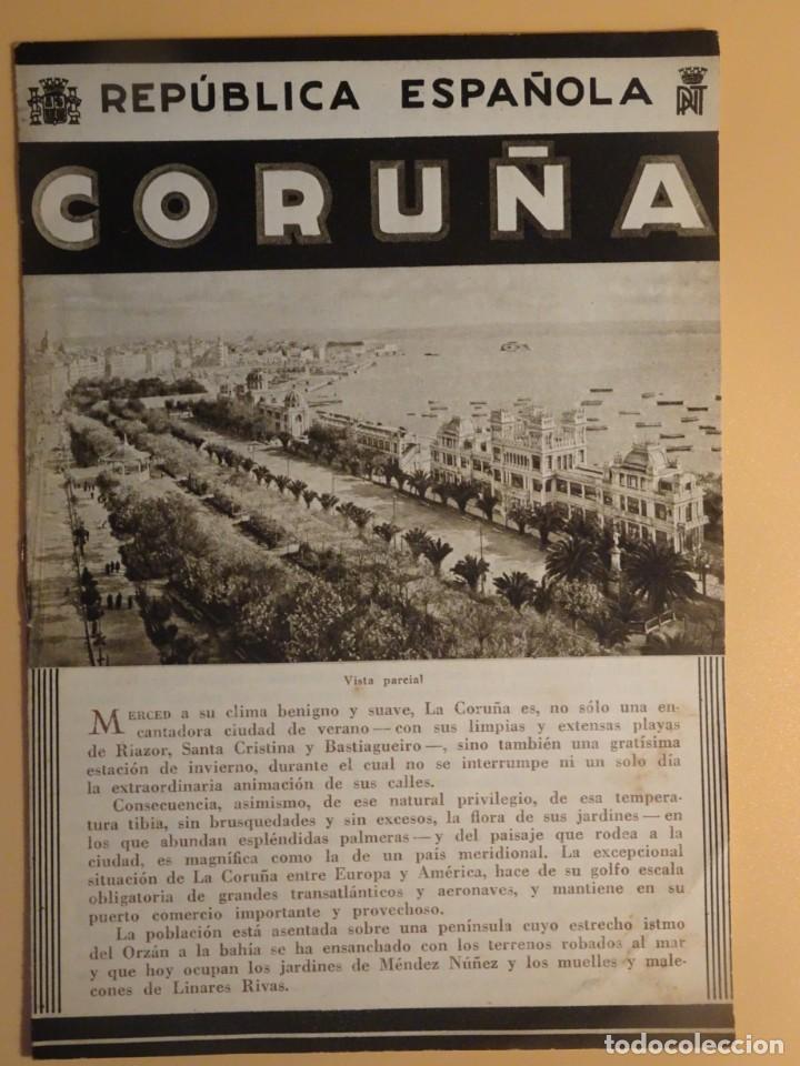 Tourismusbrosch&uuml;ren: CORU&Ntilde;A, FOLLETO DE LA REP&Uacute;BLICA ESPA&Ntilde;OLA, PATRONATO NACIONAL DEL TURISMO, VER FOTOS
