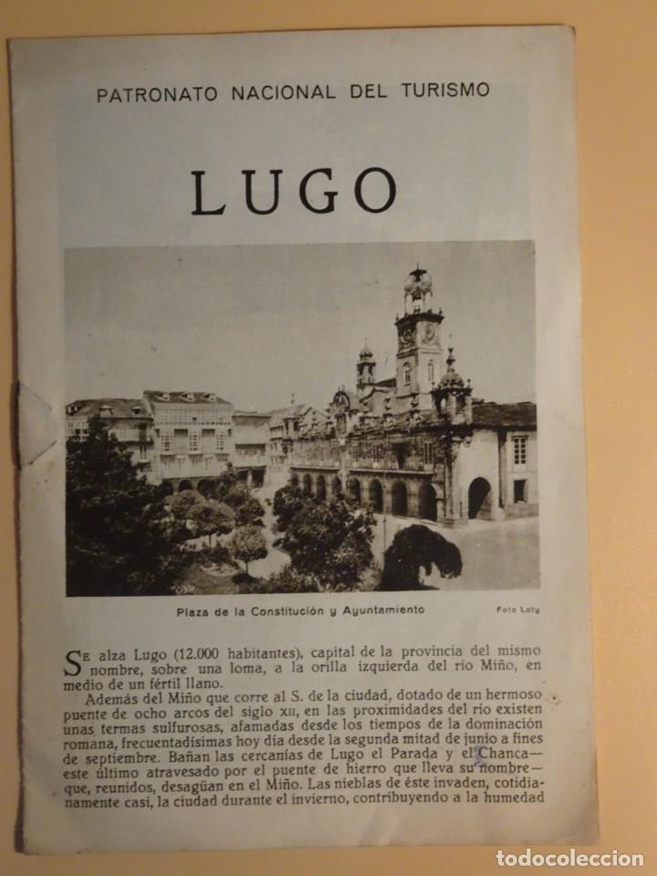 Folhetos de turismo: LUGO, FOLLETO DE LA REP&Uacute;BLICA ESPA&Ntilde;OLA, PATRONATO NACIONAL DEL TURISMO, VER FOTOS